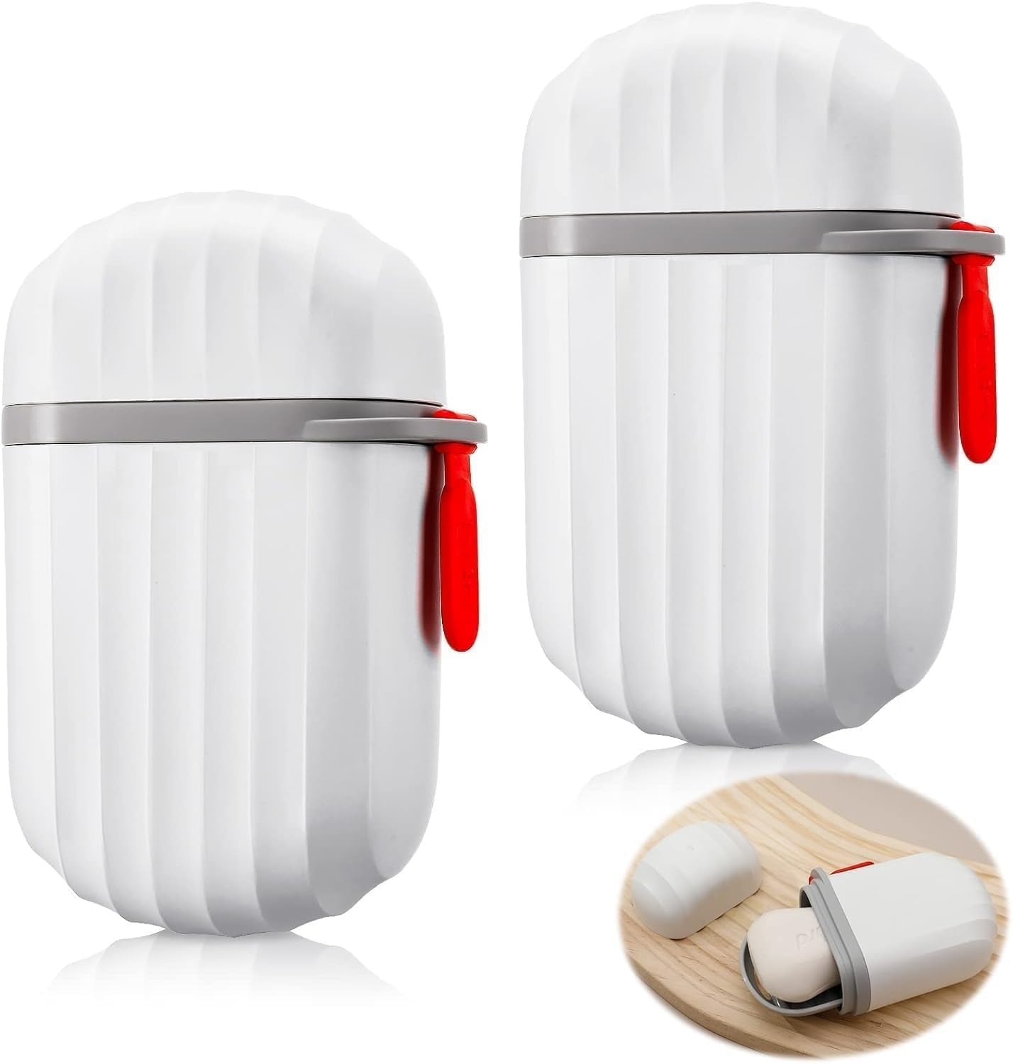 OVEERA Travel Soap Box Leak-Proof Portable Soap Box for Travel with Draining Layer & Lid Portable Soap Case for Travelling Soap Dish Plastic Bar Soap Holder for Home Bathroom Outdoor (Pack of 2) (B0CXY23ZRN) Amazon Price History, Amazon Price Tracker