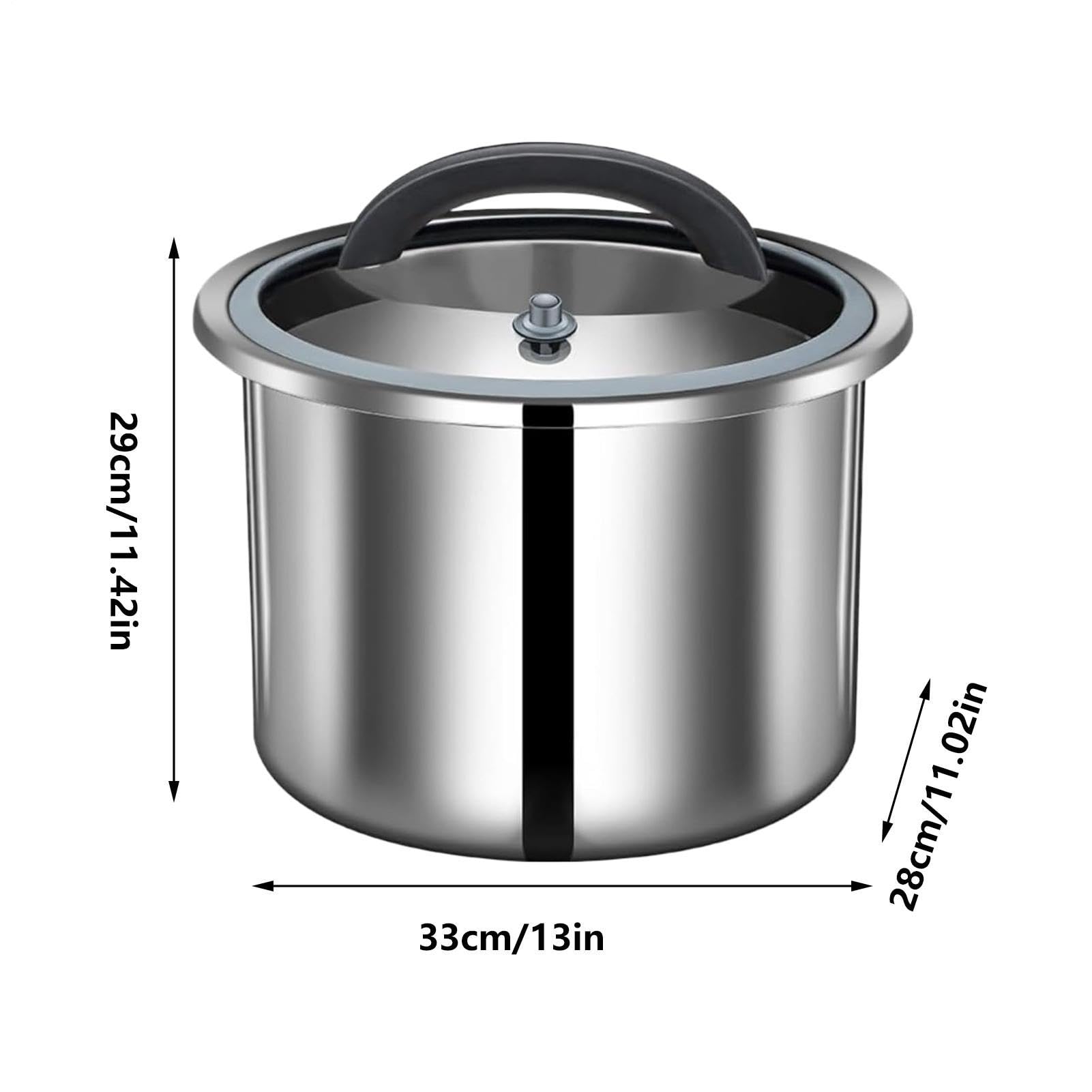 Contenitore per riso Secchiello ermetico alimentare in acciaio inossidabile | Recipiente sottovuoto da riso Per casa, appartamento, fattoria, sala da pranzo, ristorante e dispensa