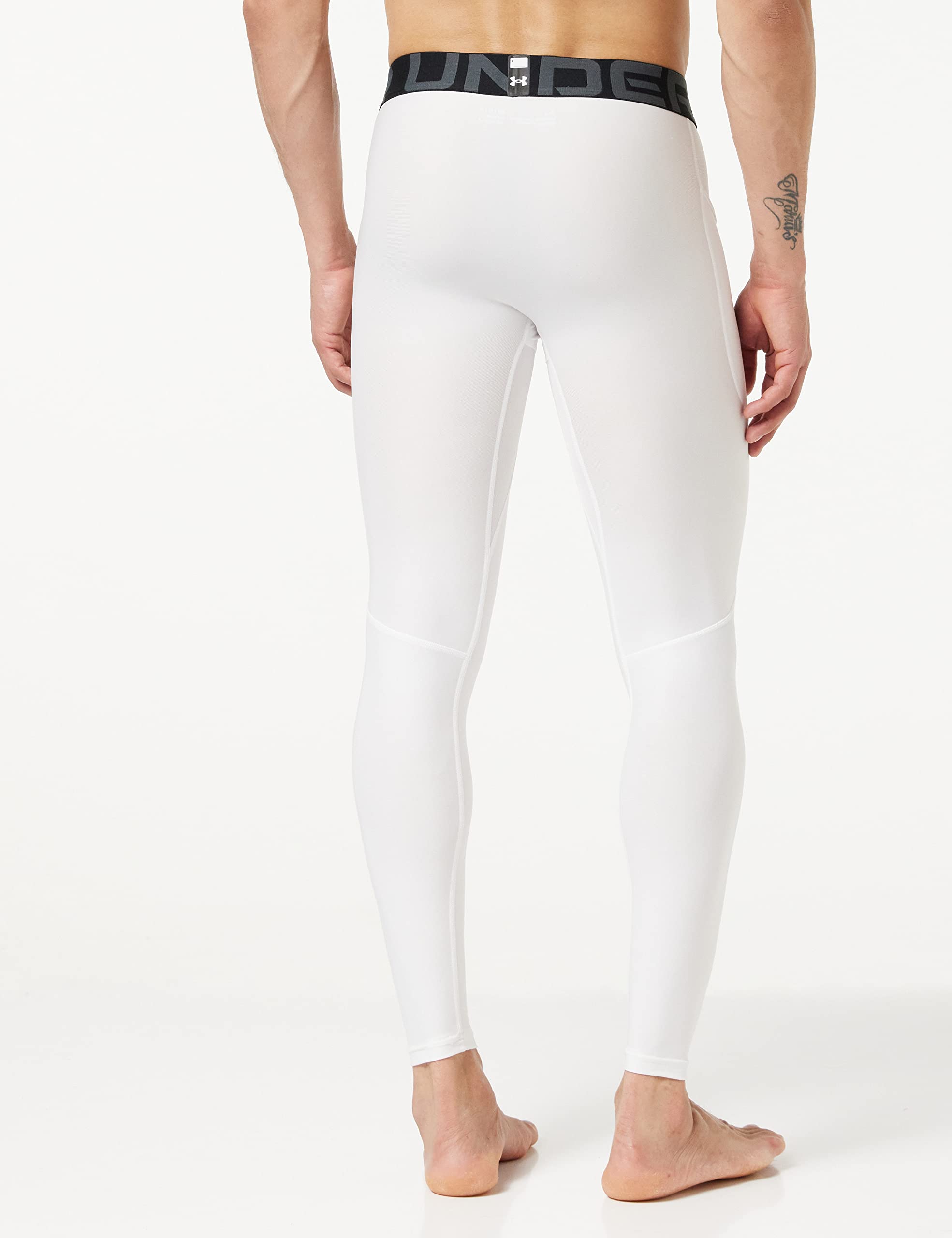Under Armour Męskie legginsy Ua Hg Armour wygodne i wytrzymałe legginsy na siłownię, lekka i elastyczna bielizna termiczna z dopasowaniem kompresyjnym, biały/czarny, 3XL-D?ugi