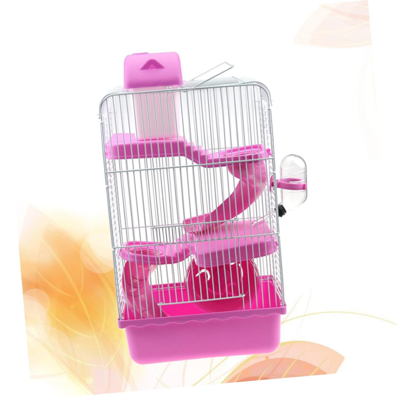 Happyyami Hamsterkäfig Haustierkäfig Chinchillakäfig Aus Kunststoff Mit Laufrad Und Wasserkanne Für Kleine Haustiere