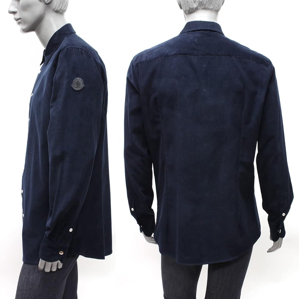 MONCLER ネイビー コーデュロイシャツ　黒ワッペン Amazon.co.jp: [モンクレール] メンズ ワッペン付き