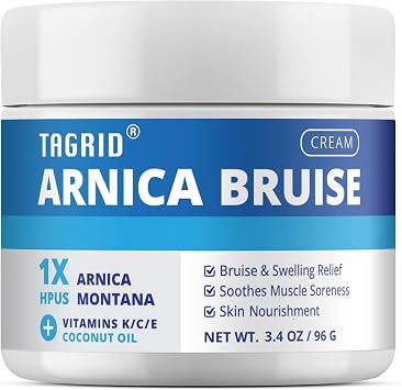 TAGRID Arnica Bruise Cream Extra Strength Formula Suitable for Seniors, Sensitive Thin Skin - with Vitamin K for Fast Relief of Bruising, Swelling, Joint & Muscle Soreness 3.4OZ