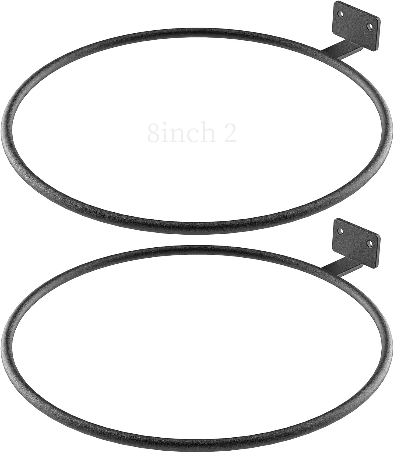 8in Wall Flower Pot Holder Ring Plant Hanger 2Pack, Metal Planter Hooks Wall Mounted Bracket Heavy Duty for Outdoor Indoor
