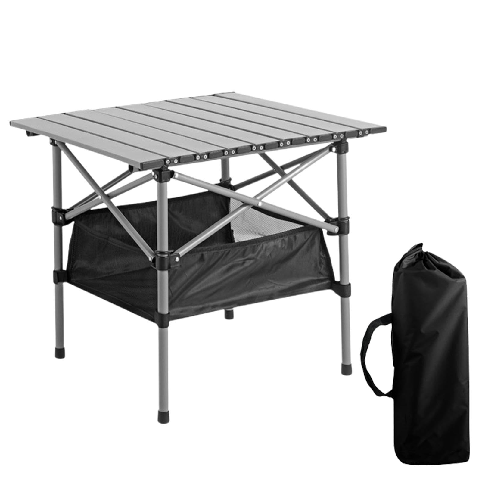 Tavolo da picnic pieghevole portatile, tavolo da campeggio pieghevole | portatile, tavolo da picnic all'aperto con borsa portaoggetti a rete | tavolo da campeggio da picnic in metallo con borsa