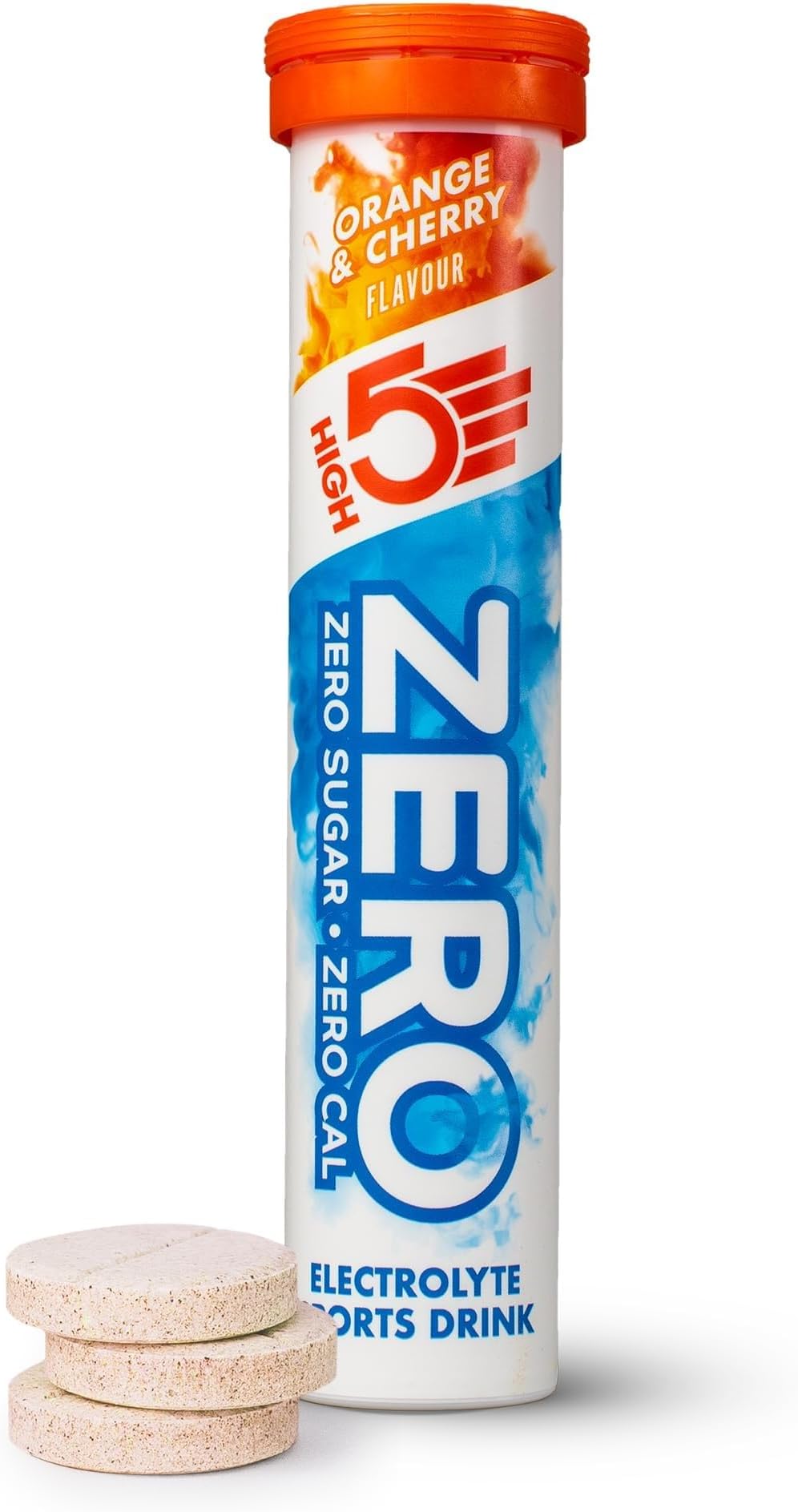 HIGH5 ZERO Electrolyte Tablets - Hydration Tablets Enhanced with Vitamin C - 0 Calories & Sugar Free - Boost Hydration, Performance & Wellness - Orange & Cherry (20x, Pack of 1)