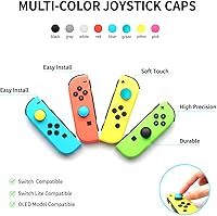 Vista 3 de Ferkurn Joystick Replacement Cap Thumb Grip Compatible with Switch Joycon Switch OLED& Lite, Joycon Grip Button Stick Cover Controller 3D Analog