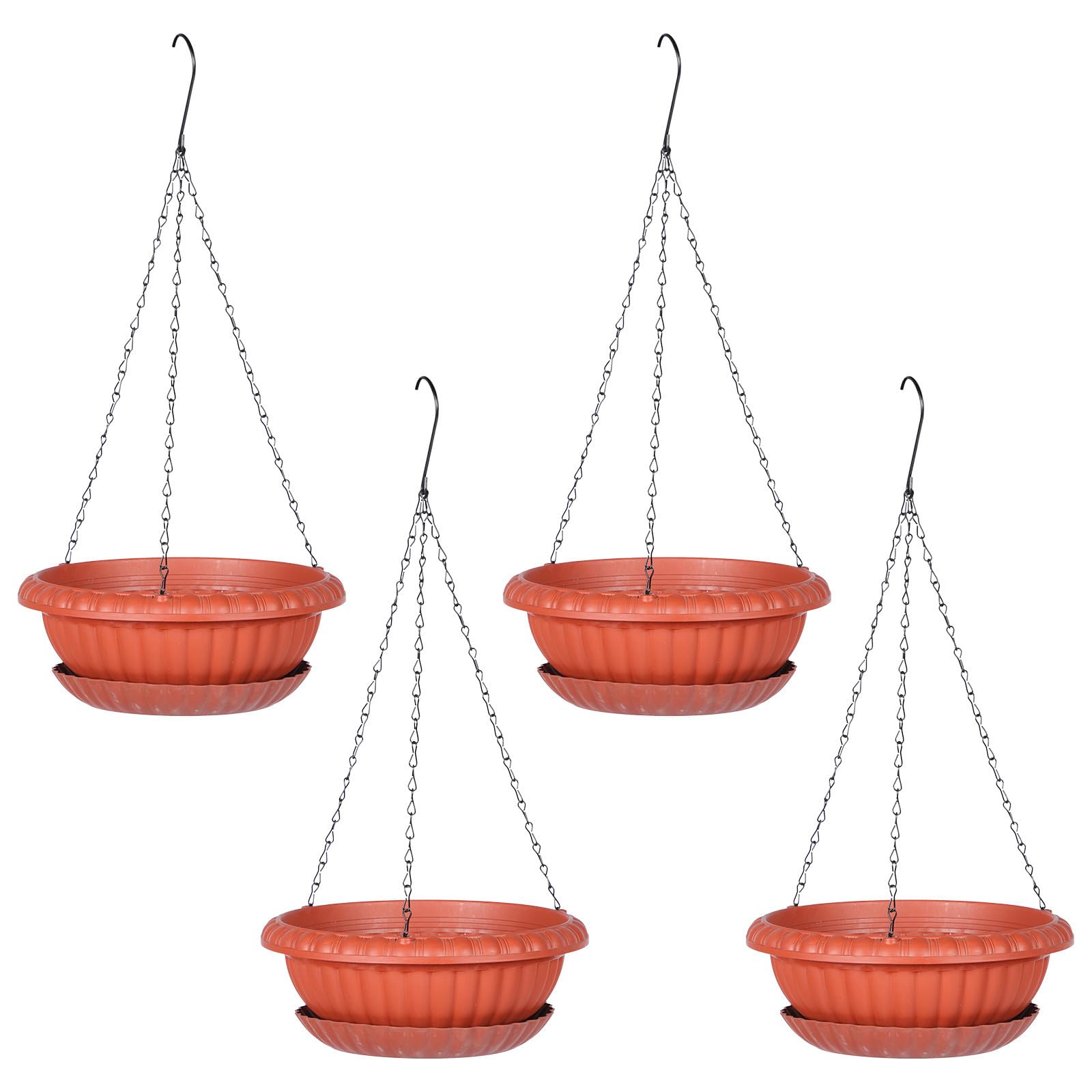 Toyvian 4 Ensembles Pot Suspendu Demi-Rond en PP et Métal, Lot de Sets