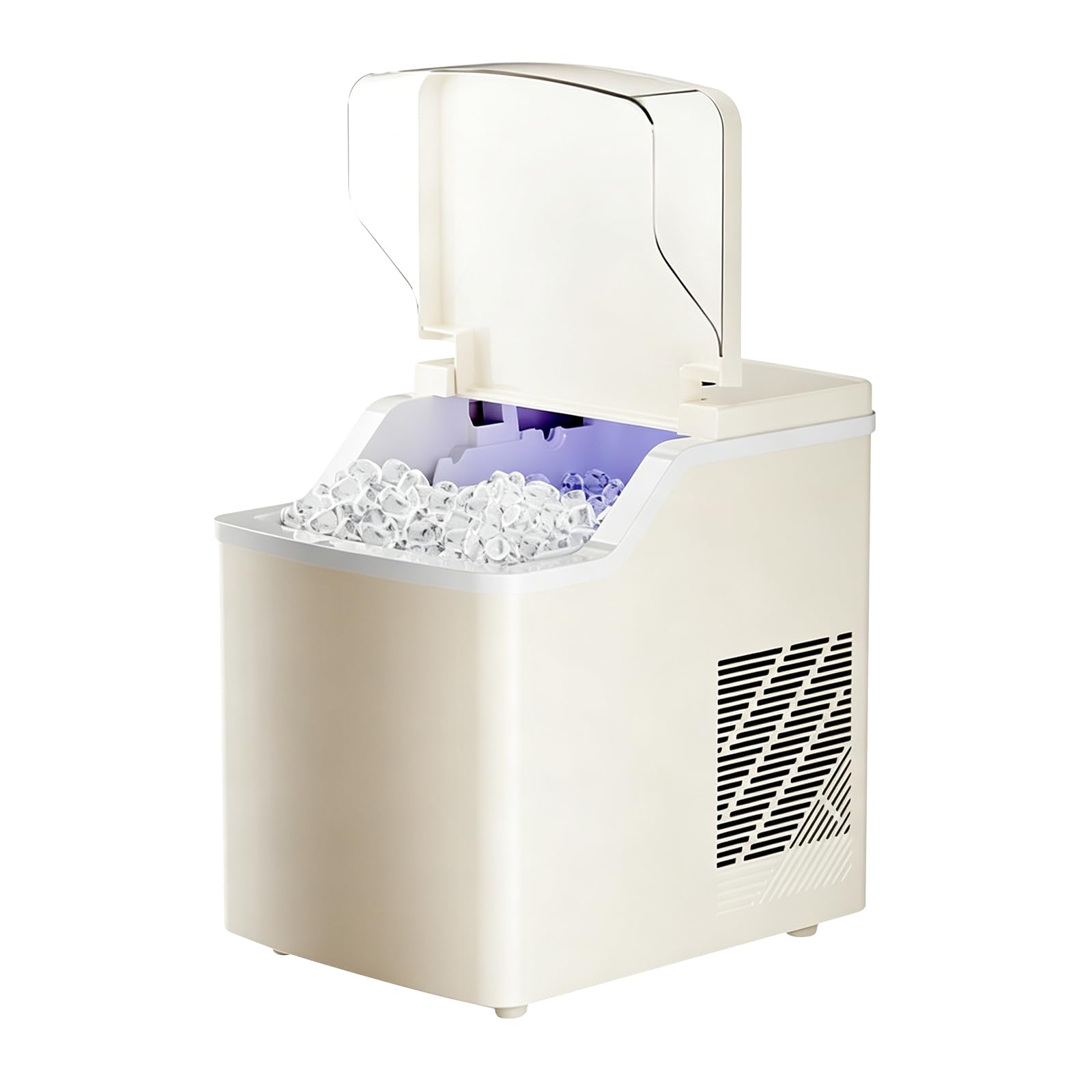 Ice Maker,Capaz de Producir 12kg de Hielo en 24h,9 Cubitos de Hielo Cada Vez,Panel de Botones Multifunción,Apta Para el Hogar,la Cocina,el Camping y el Bar