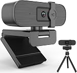 2K PC Webcam with Mic: Clear Video Calls for Home Office | Noise-canceling dual mics & auto light correction. Plug&Play USB web camera with privacy cover for secure Zoom meetings.