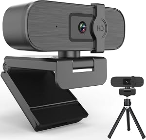 2K PC Webcam with Mic: Clear Video Calls for Home Office | Noise-canceling dual mics & auto light correction. Plug&Play USB web camera with privacy cover for secure Zoom meetings.