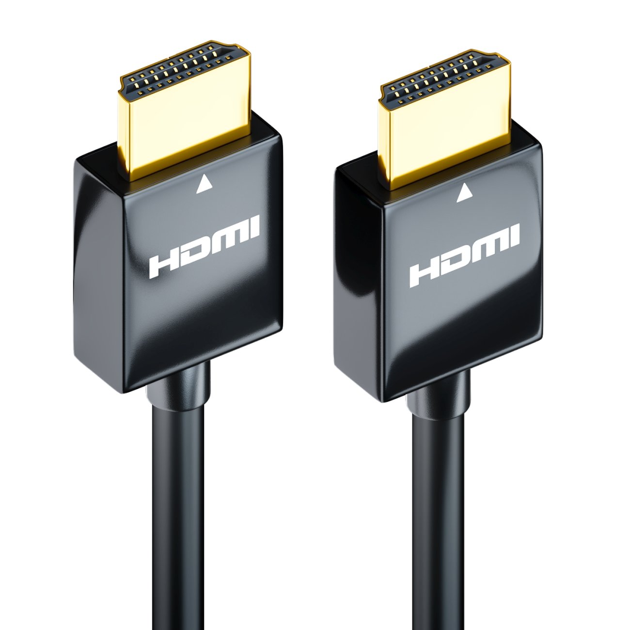 deleyCON 2m Cavo HDMI Sottile ad Alta Velocità con Ethernet 3D 4K Ultra HD UHD Super Flessibile LED CURVED LCD TFT TV - Nero
