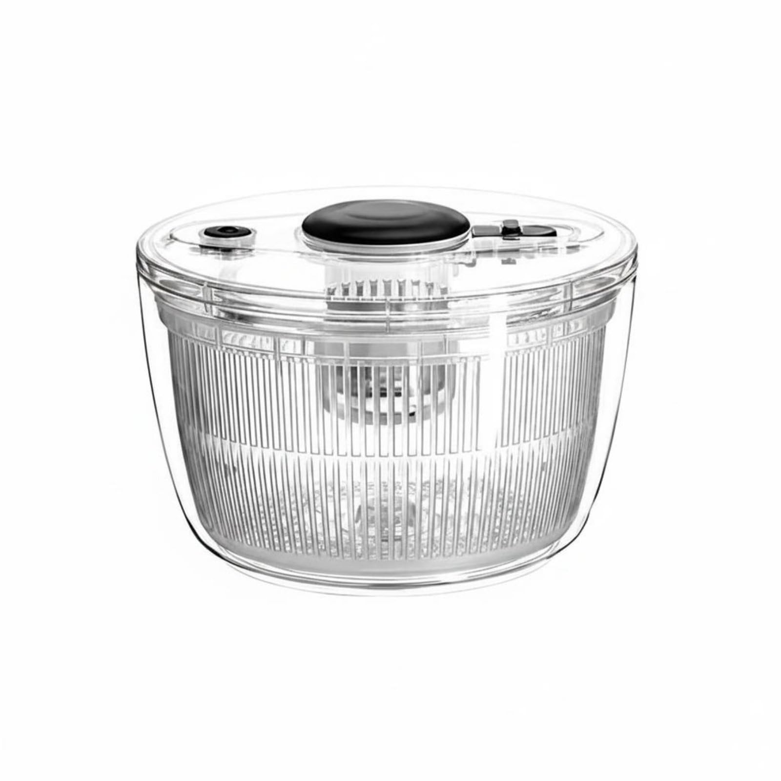 Quick Draining Manual Salad Dryer Easy to Clean Push Pump Salad Dryer Large Capacity Lettuce Dryer Single-Press Stop Button, Transparent, L | Home & Garden | Kitchen Dining & Bar-image-18