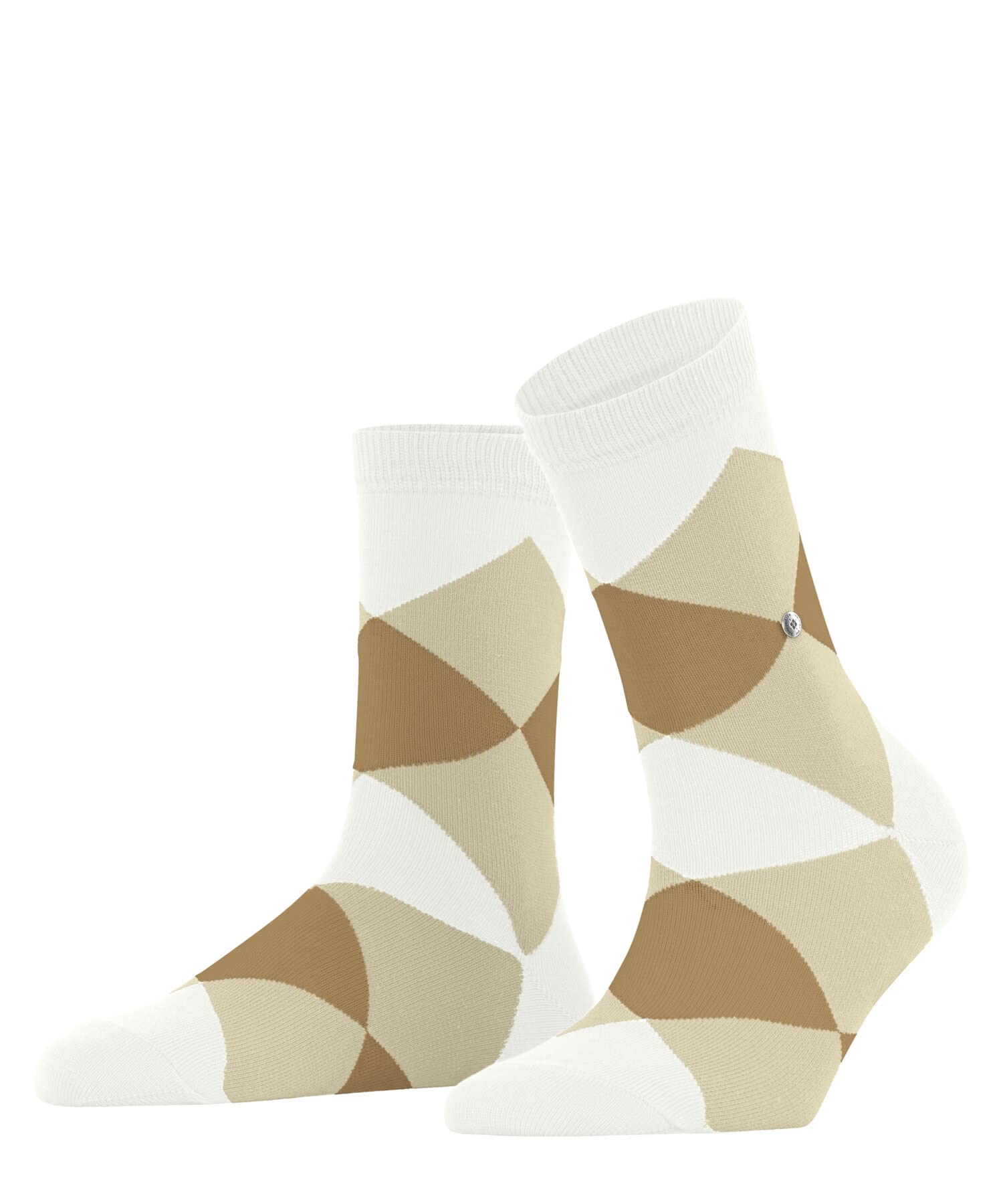 Burlington Women's White Off-White 2040 Bonnie W Sso Cotton Patterned 1 Pair Socks, 3.5-7