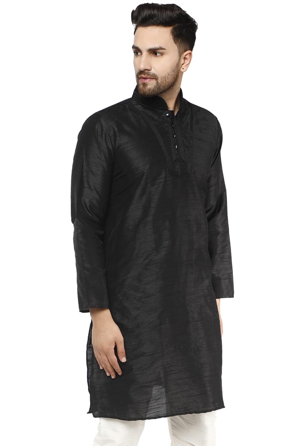 Amazon Brand - Anarva Men's Art Silk Kurta Wedding Party Casual Long Shirt for Christmas and New Year Dress offers donot miss