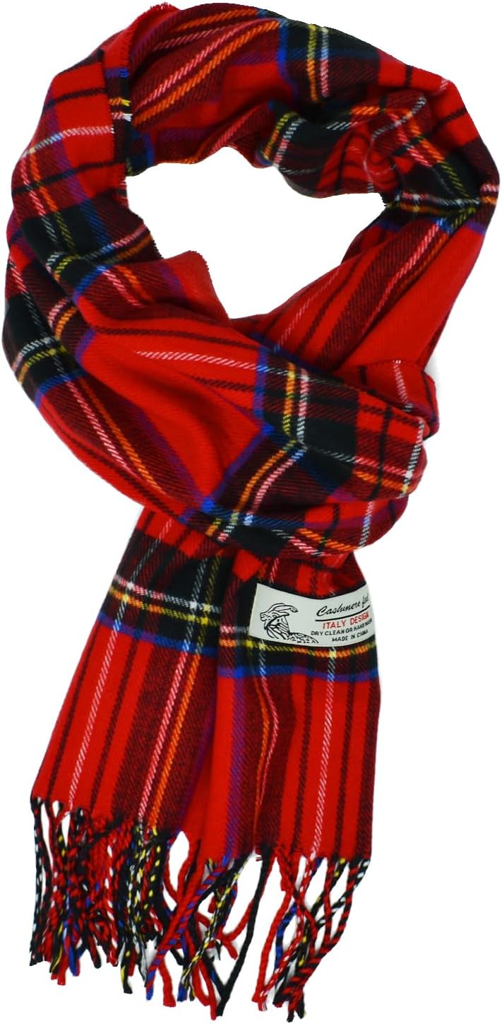 Glory Max Scottish Stewart Tartan Plaid Luxurious Winter Scarf Soft Cashmere Feel 72"x12"