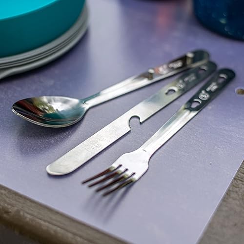 Miniatura 8 de ASR Outdoor Juego de 2 utensilios de cocina minimalista para campamento, estilo militar del ejército MRE Chow