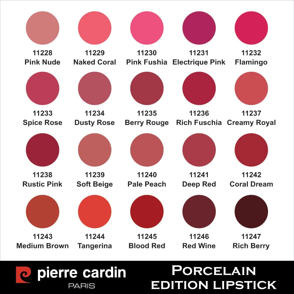 Pierre Cardin Porcelain Edition Lipstick Ruj (Deep Red 238) (4 paketi)