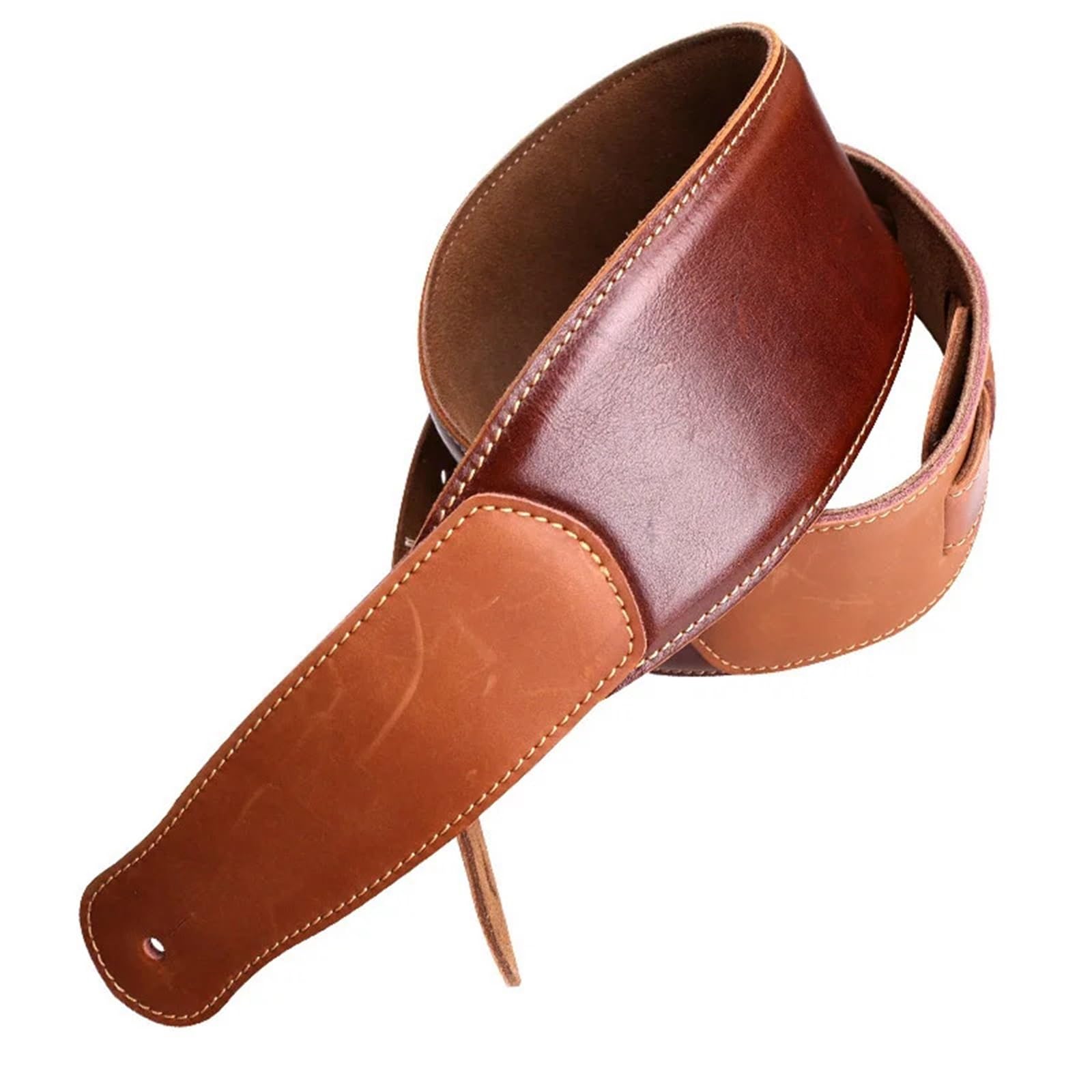 Correa de cuero genuino for guitarra, ajustable, for bajo eléctrico, acústica, folk y clásica Para Tocar La Guitarra