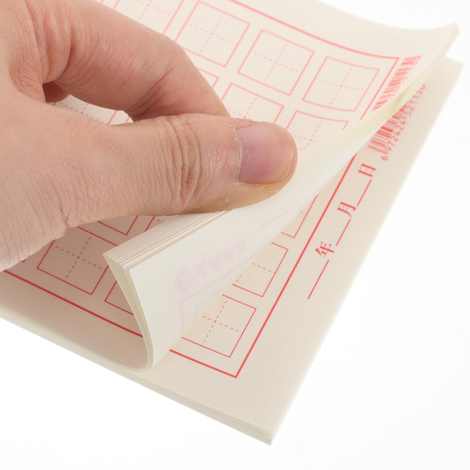 TEHAUX Harter Pinsel Kalligraphie Übungsblock mit 30 Gittern pro Blatt Papiermaterial Minimiert Tintenbluten für Schüler und Kalligraphie Enthusiasten zum Üben zu Hause oder Unterricht
