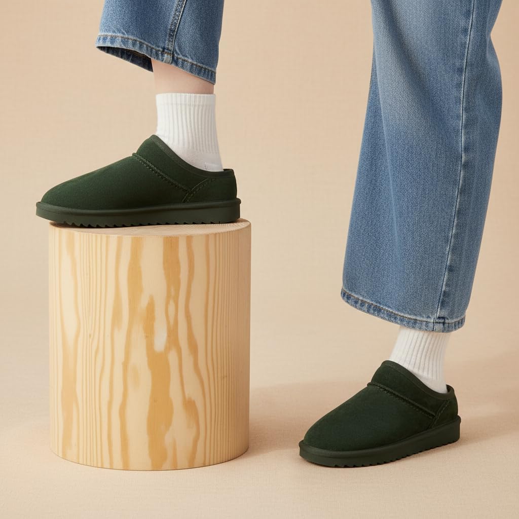 CUSHIONAIRE Hilo-3 Cozy Suede Womens Slippers, Soft Faux Fur Lined Slip On House Shoes for Women with Cushioned Memory Foam - Image 7