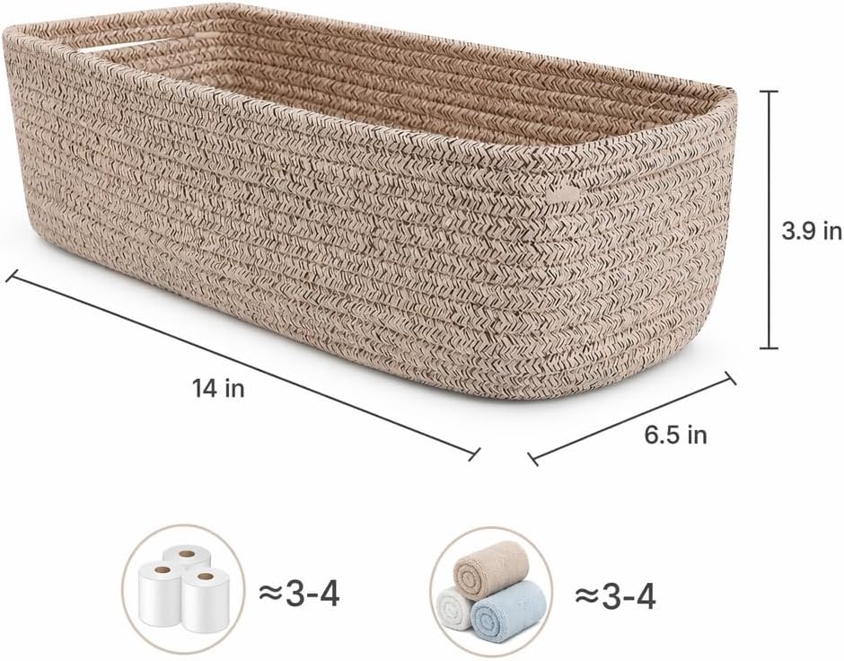 Toilet Paper Basket for Toilet Tank, Oatmeal, 1 Pack
