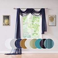 Vista 12 de Cortina Transparente Extra Larga para Ventana de 56" (An) x 288" (L) (24 Pies) Verde Salvia. Los Tratamientos de Voile para Ventanas son Perfectos