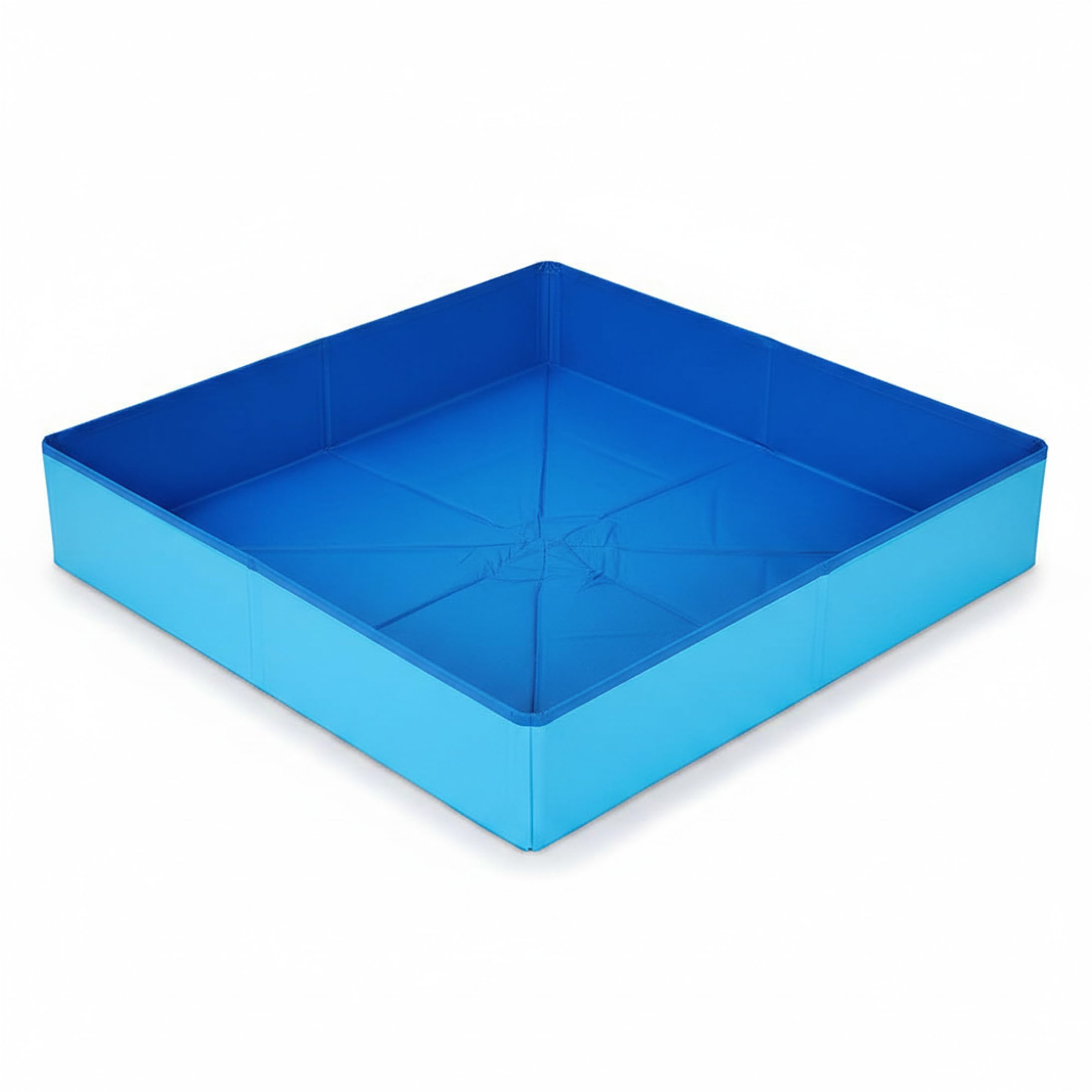 Puppy Pool, Dog Pool 19.7x19.7x3.9 Inch Blue Foldable Plastic Multi-use Tub for Dogs Puppies, Kiddie Play, and Household Tasks.