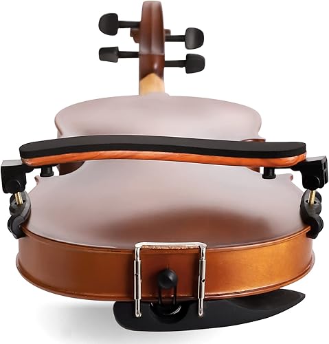 Miniatura 7 de Reposapiés para violín para tamaño 44 y 34, imitación de grano de madera Reposapiés de hombro para violín con cómoda almohadilla de espuma y pies