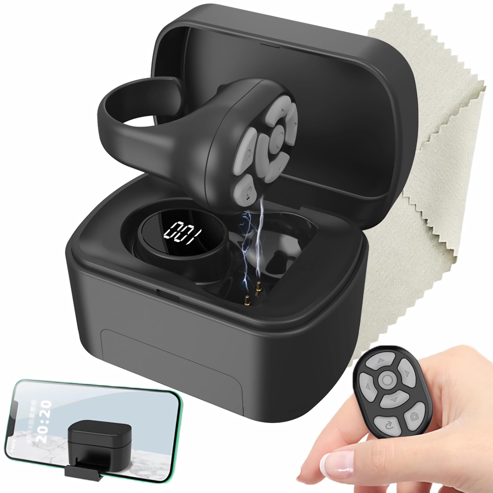 Automatic TikTok Scrolling Ring Bluetooth Remote Clicker Smart Ring for Kindle Page Turner Remote TikTok Remote Control Ring