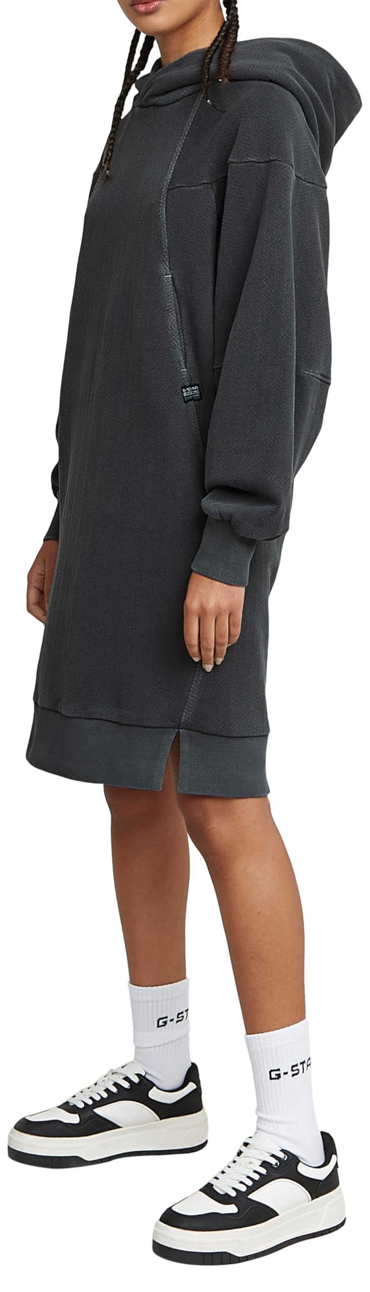 G-Star Damen Overdyed Hooded Sweater Kleid Casual Dress