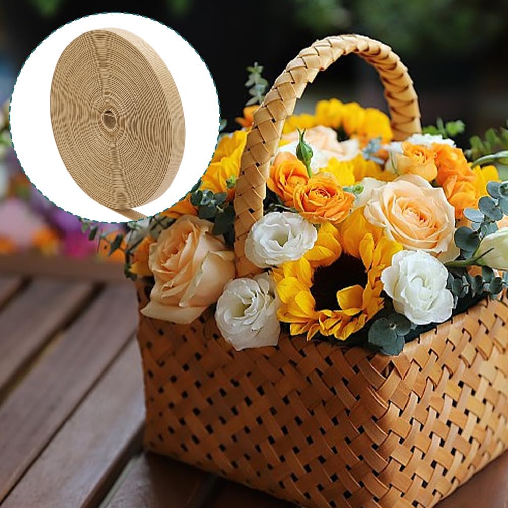 WEBEEDY 43.7 Yards x 0.6" Paper Weaving Cane 2 Rolls 12-Ply Paper Rattan Cane Rope Basket Weaving Supplies for Rattan Woven Making DIY Basket Hand Crafts Projects Art Supplies (21.8 Yard Per Roll)