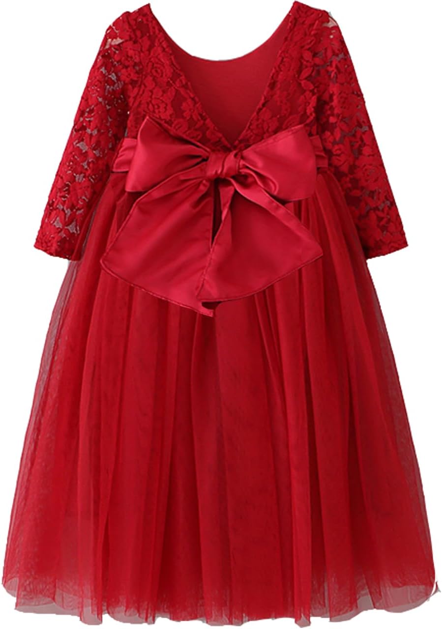Cutiego Flower Girl Dress Toddler Dresses Vintage Rustic Dress Baby Girl Baptism Dress