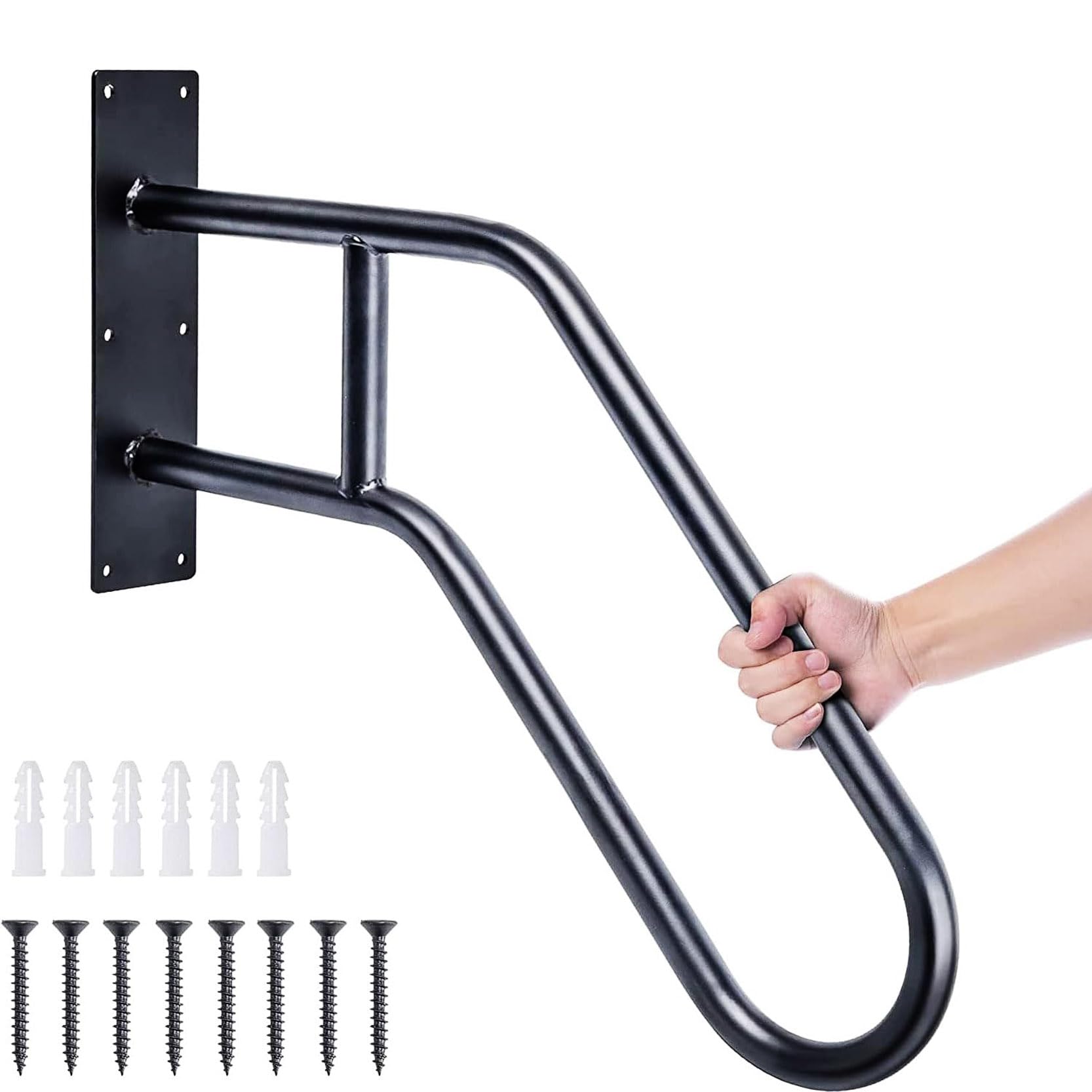 FKXSXAZ Handrails for Outdoor Steps Stair Railing Indoor, 1 to 3 Stairs Grab Bar Wall Mounted Metal Hand Rail The Elderly, Kids, Disabled, Pregnant Women
