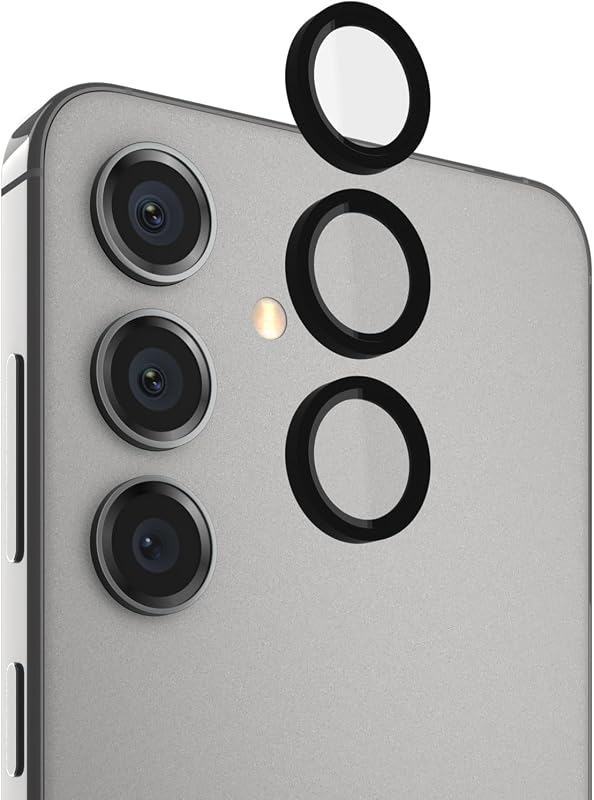 Samsung Galaxy S24 Plus Camera Lens Protector with Aluminum Rings - 9H Tempered Glass - Durable Anti-Scratch, Anti-Shatter, HD View with Night Shoot and Case Friendly, Easy to Install - Black
