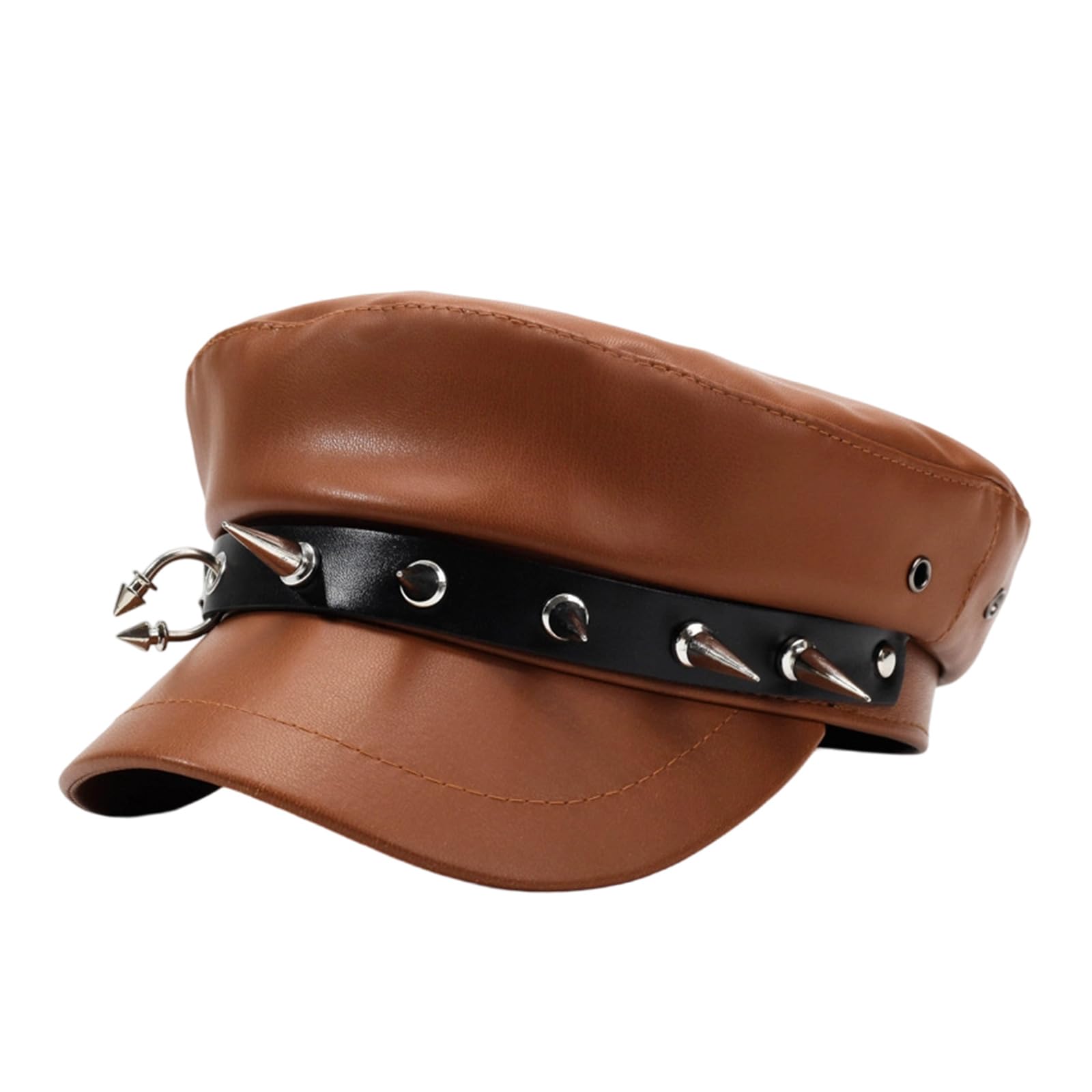 MICFENY Retro Styles Breathable PU Leather Berets Cap Adjustable Design For Men Women Fashionable Accessory Everyday Wear