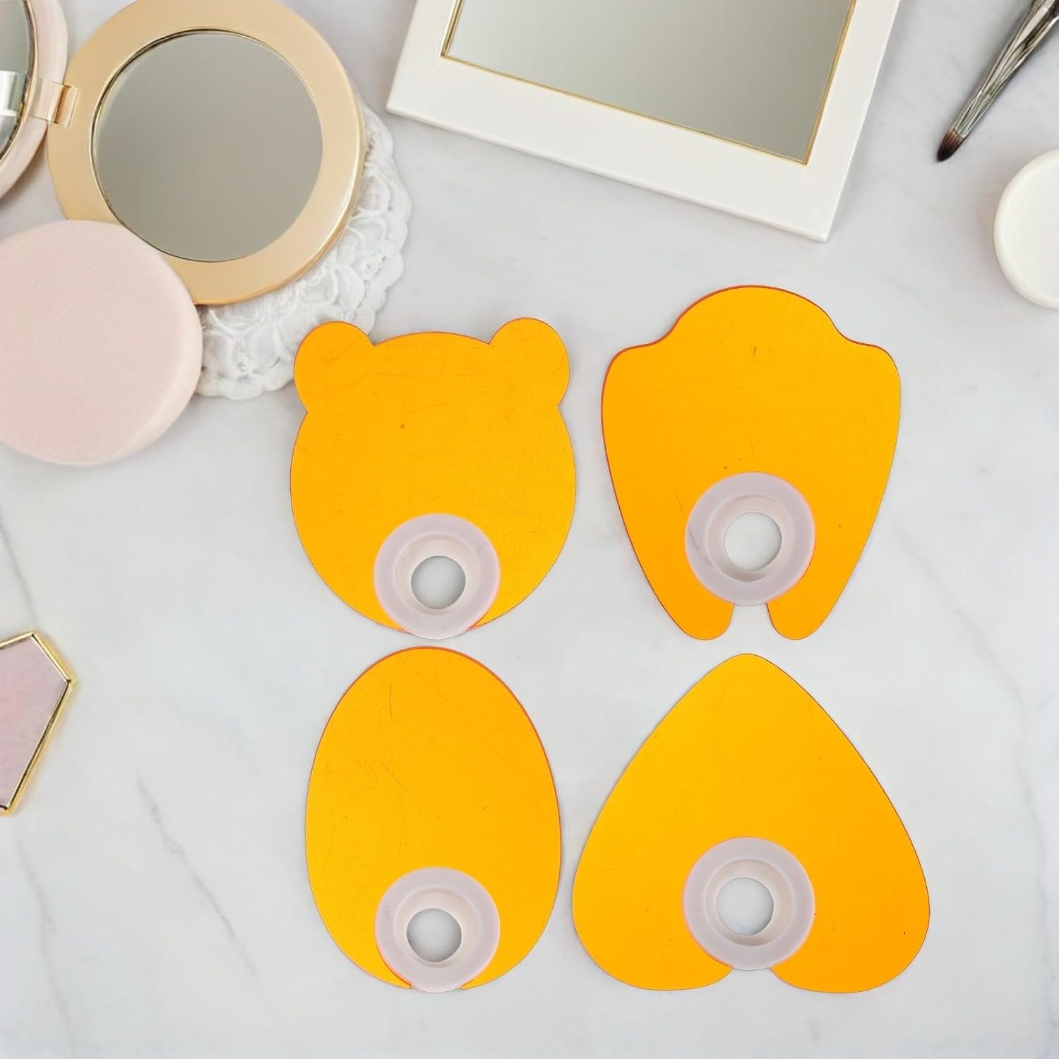 4pcs Nail Art Light Shield Orange Acrylic Shield for Nail Art Setup | Blue Light Filtering, Glare Reduction, Easy Installation, Manicure Curing Lamp Fittings, Salons