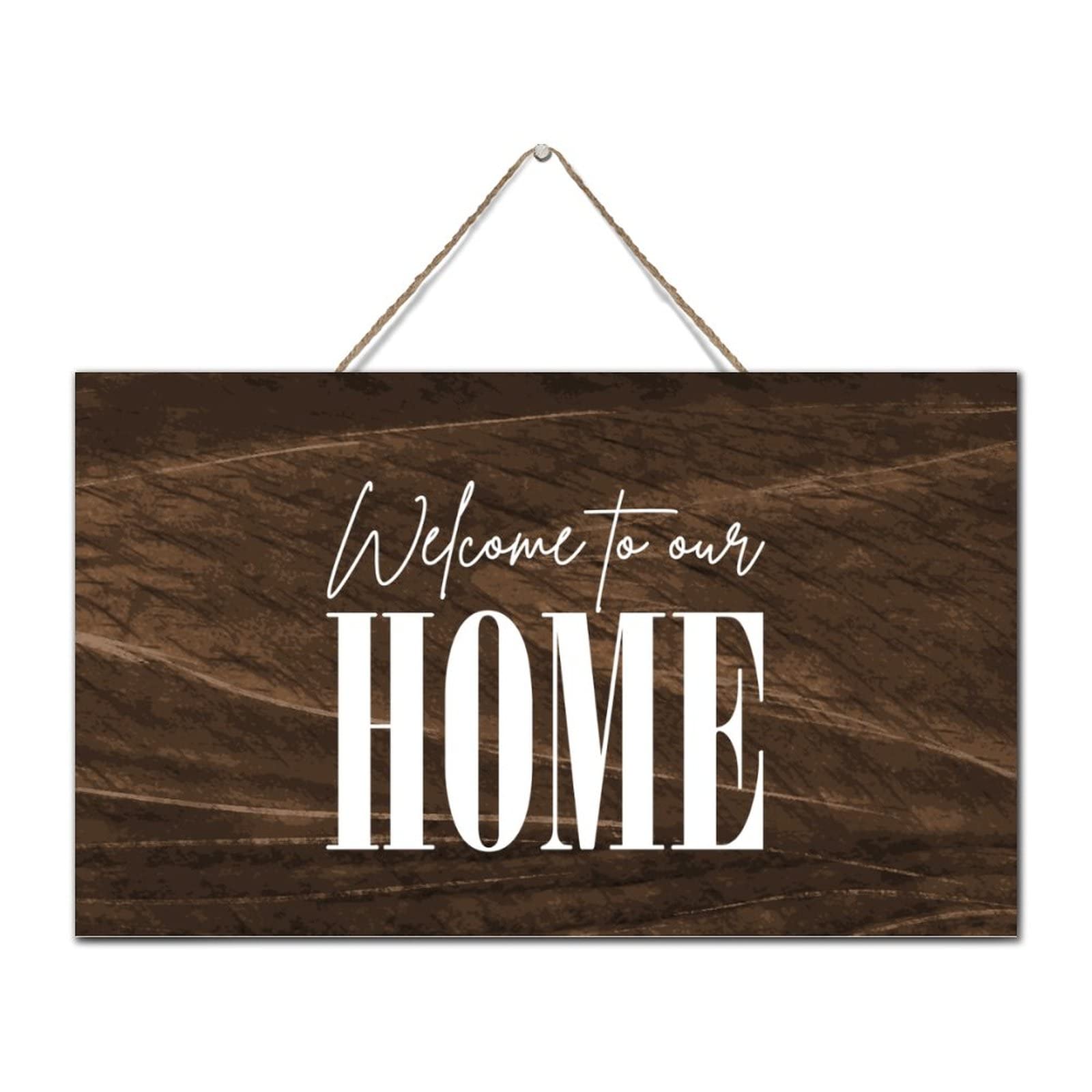 Cartello In Legno Welcome To Our Forever – Rustico, 45,7x30,5 Cm, Con Fori Per Sospensione - 4
