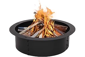 VINGLI 30 Inch 3.0mm Galvanized Heavy Duty Fire Pit Ring