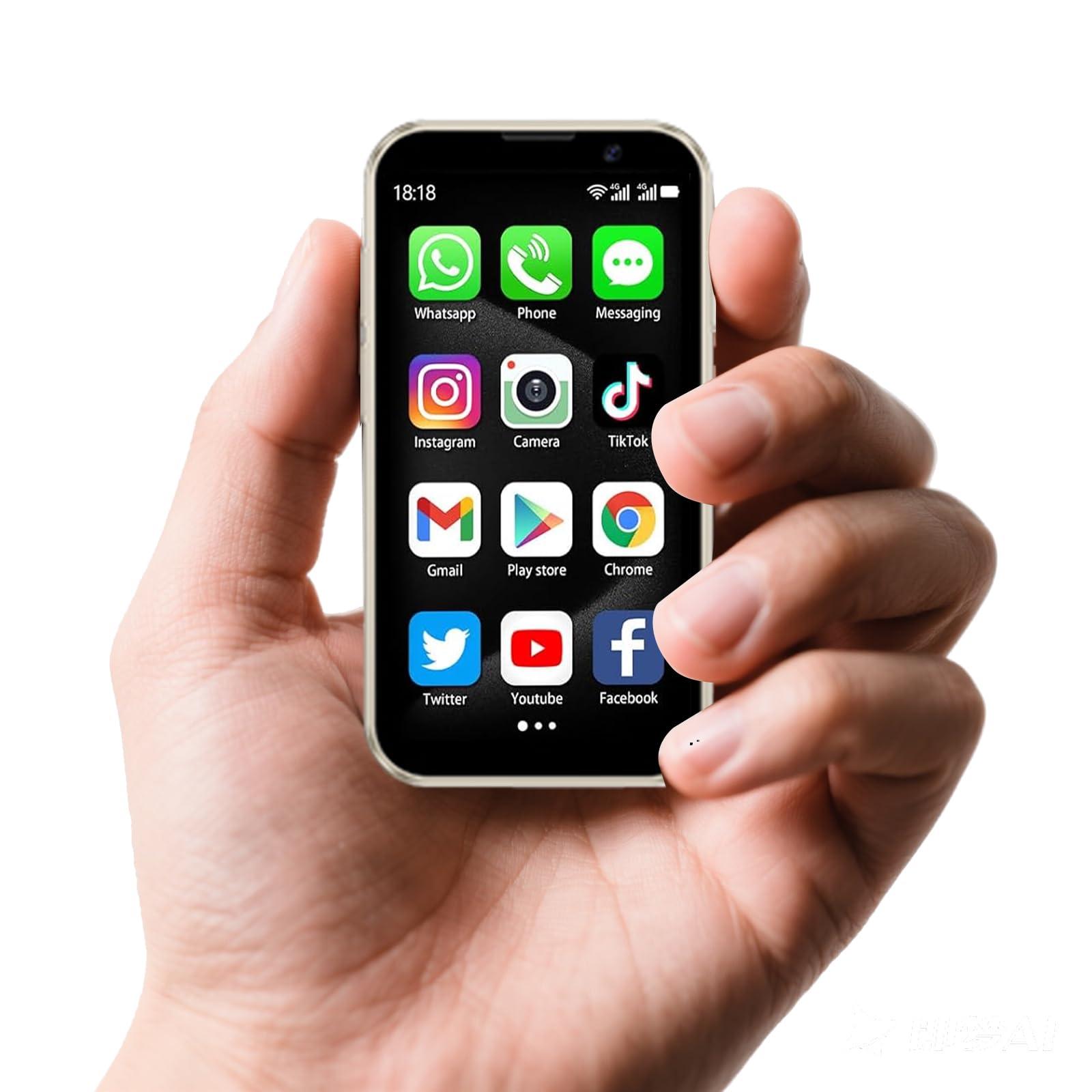 cofcvgs mini telefono, 3.0 pollici mini telefono, 3G Smart Phone, 2GB RAM 16GB ROM, smartphone Android 9.0 per bambini, batteria di riconoscimento facciale 900mAh telefono (oro)