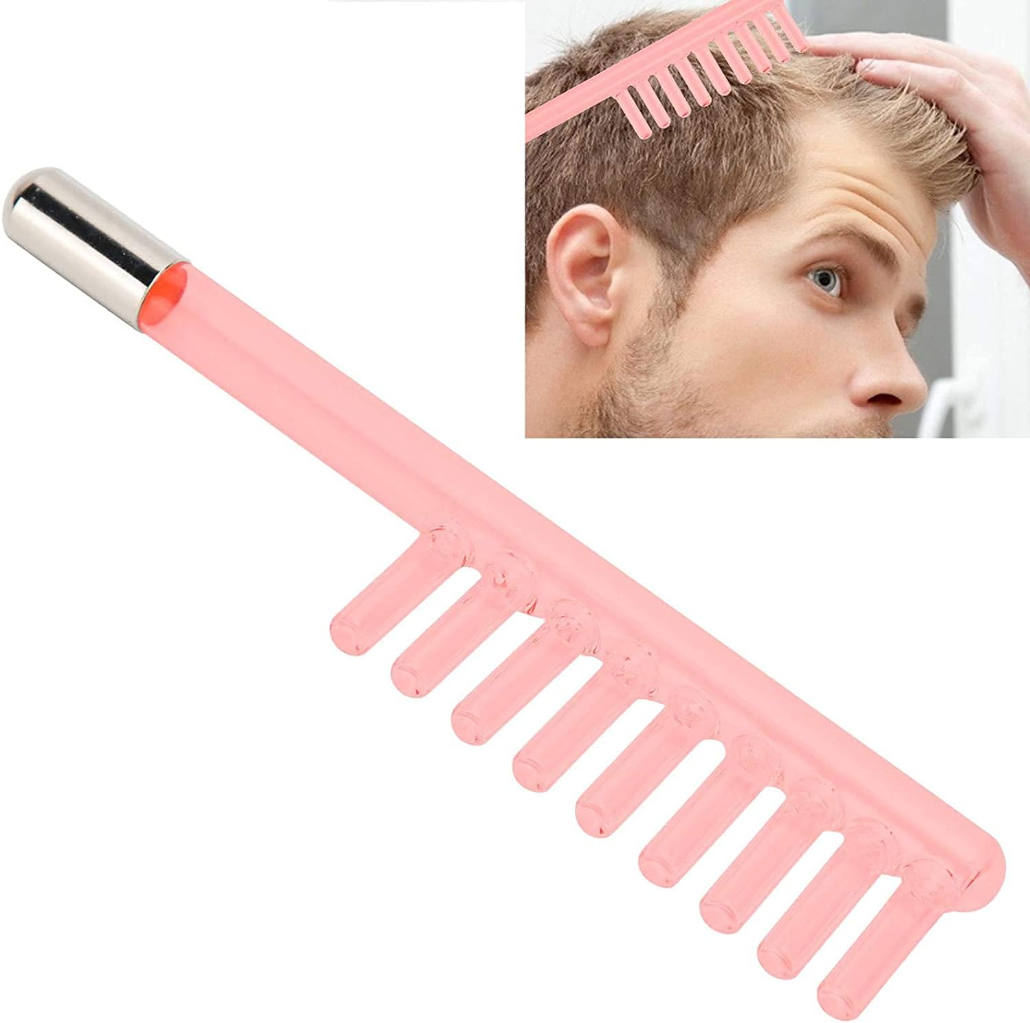 High Frequency Facial Machine, High Frequency ElectroAccessories Dandruff Removal Glass Comb Shaped Probe Red Light Brush Wand for Home Use : Beauty & Personal Care