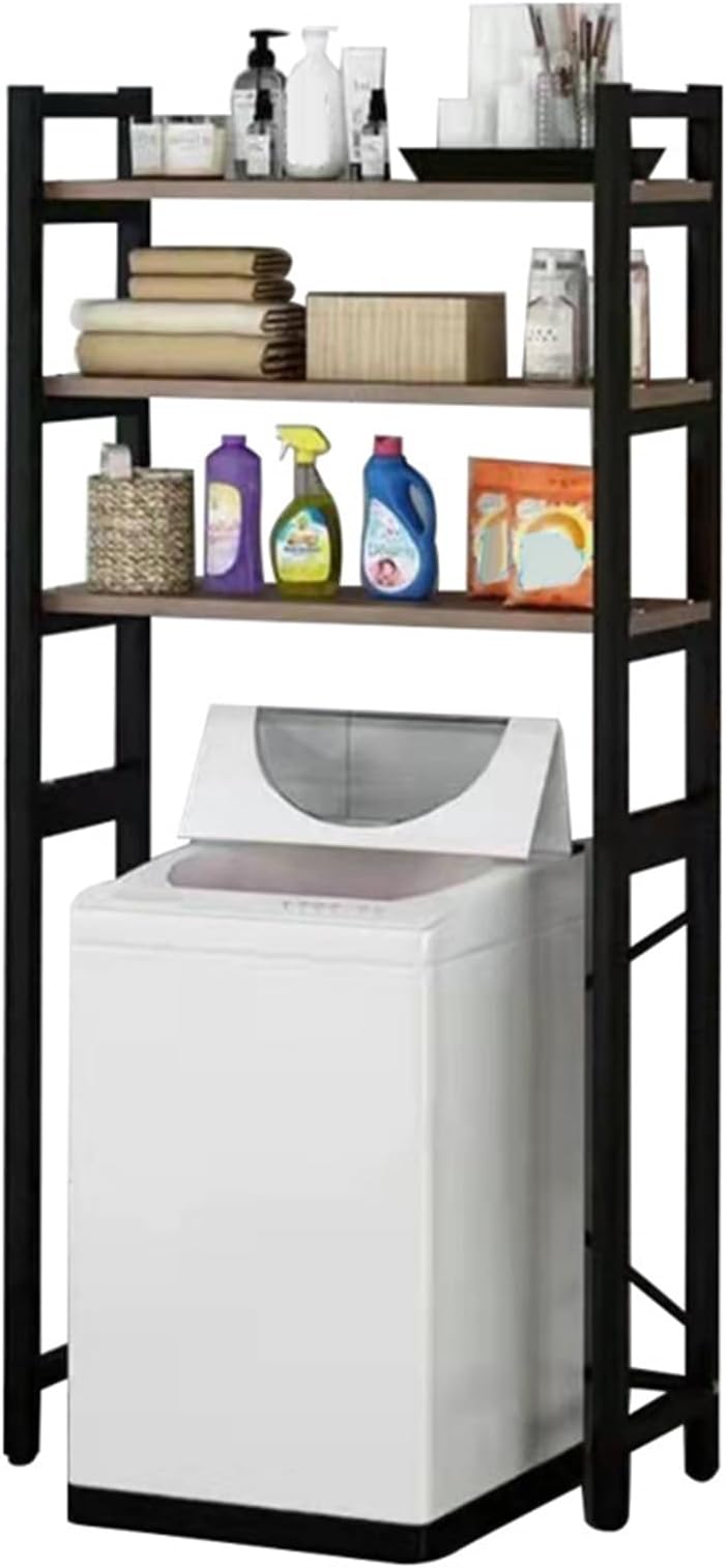 YOXIER Over-The-Toilet Storage Rack,3-Tier Bathroom Organizer Shelf Over Toilet,Bathroom Organizer,Freestanding Space Saver for Storage, Classification,& Organization of Household Toilet Items Black