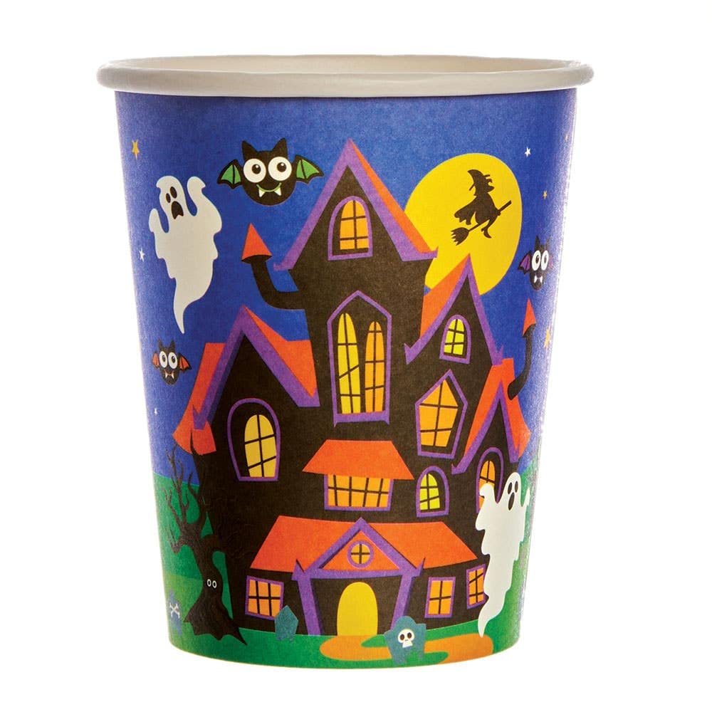 Baker Ross FX223 Halloween Party Cups - Pack of 10, Disposable Paper Cups, Kids Party Table Decoration, Halloween Party Supplies, Party Cups