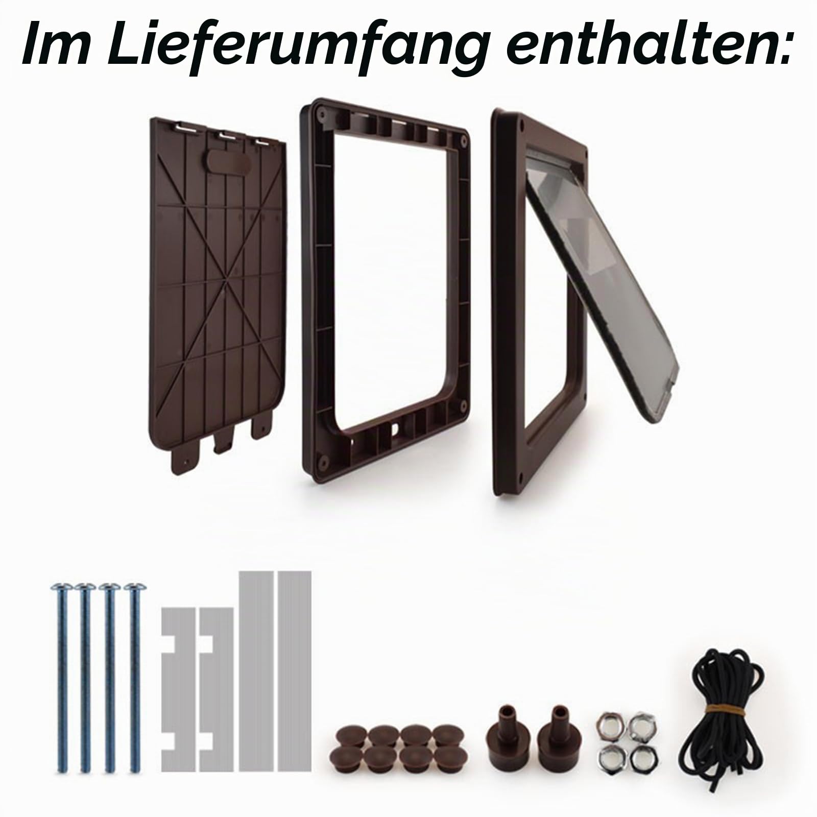 Hundeklappe Für Große Hunde, Wetterfeste Pet Door Für Katzen Und Hunde, Haltbare Katzenklappe, Snap-In Schließplatte Inklusive, Geeignet Für Innen- Und Außentüren,Schwarz,L