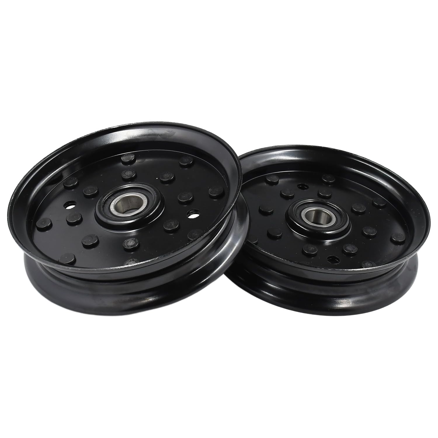 Lot de 2 poulies de renvoi plates 1613098 781856 1-613098 compatibles avec tondeuse Exmark FMD52 FMD522 FMD523 FMD524 FMD60 FMD602 FMD603 Compatible avec Hustler Super S 933333 9333 33358