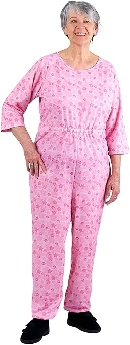 Ovidis Adaptive Top For Elderly & Disabled Women - Open Back With Snap Closure, Easy Care Jersey Fabric