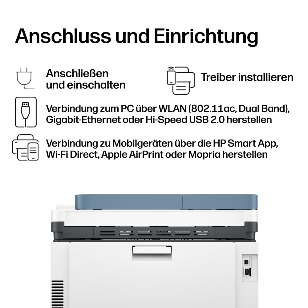 HP Color LaserJet Pro MFP 3302sdwg Multifunktions-Farblaserdrucker, Automatischer beidseitiger Druck, Hohe Druckgeschwindigkeit, Touchscreen, Wi-Fi, Ethernet, USB, Wolf Pro Security