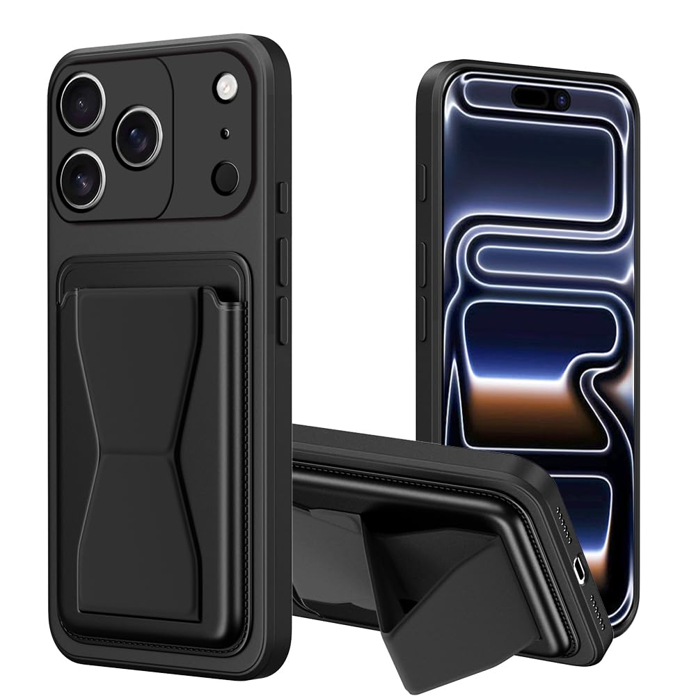 対応 iPhone 18 Pro / 17 Pro ケース カード収納 スタンド付き アイフォン18プロ/17プロ スマホケース 黑