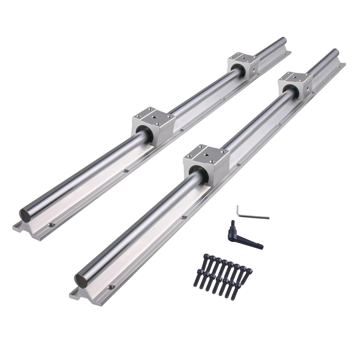 CNCYEAH Linear Rail SBR12 600mm 2PCS Linear Rail Guide with 4 PCS SBR12UU Square Type Carriage Bearing Blocks Linear Rails and Bearings Kit for DIY CNC Routers Lathes Mills Automated Machines