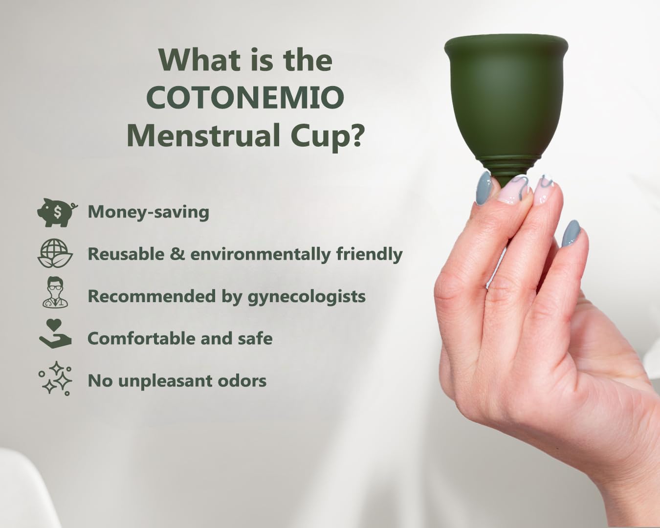 Coppetta Mestruale S in 100% Silicone Medico con Sterilizzatore e Sacchetto in Cotone | Kit Coppetta Riutilizzabile, Senza BPA, Fino a 12 Ore di Protezione