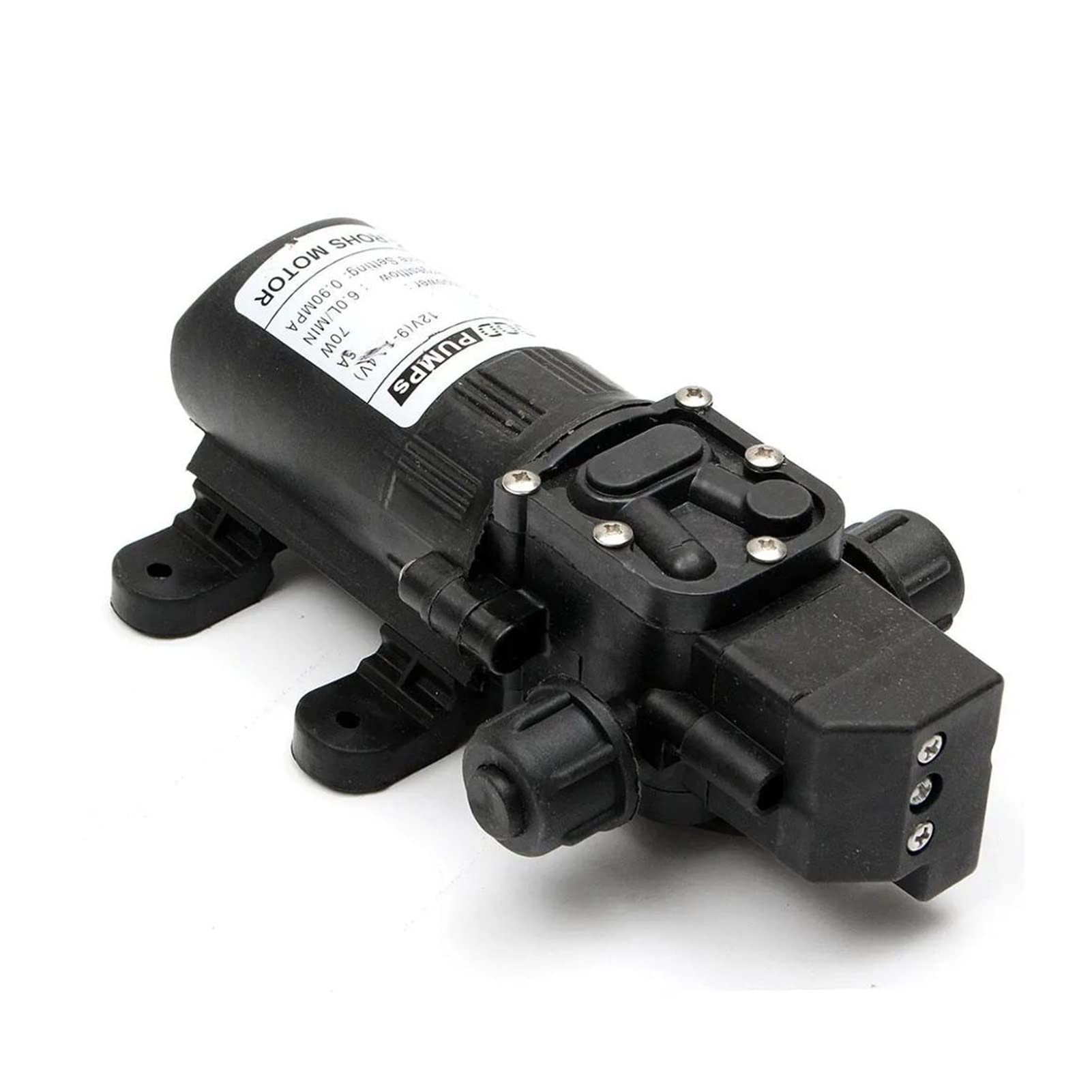 Bomba sumergible Bomba de agua ultra silenciosa Bomba de diafragma de alta presión for agua, for caravanas y barcos, 2 modelos, 12 V CC, 9-14,4 V, 6 A, 70 W, FL-3308, 130 PSI, 6 l/min(Type 1 Straight)